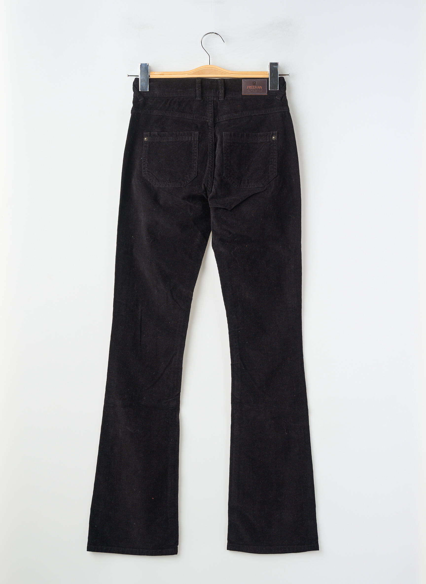 Pantalon evazat elasticitate talie înaltă negru FREEMAN T.PORTER femeie