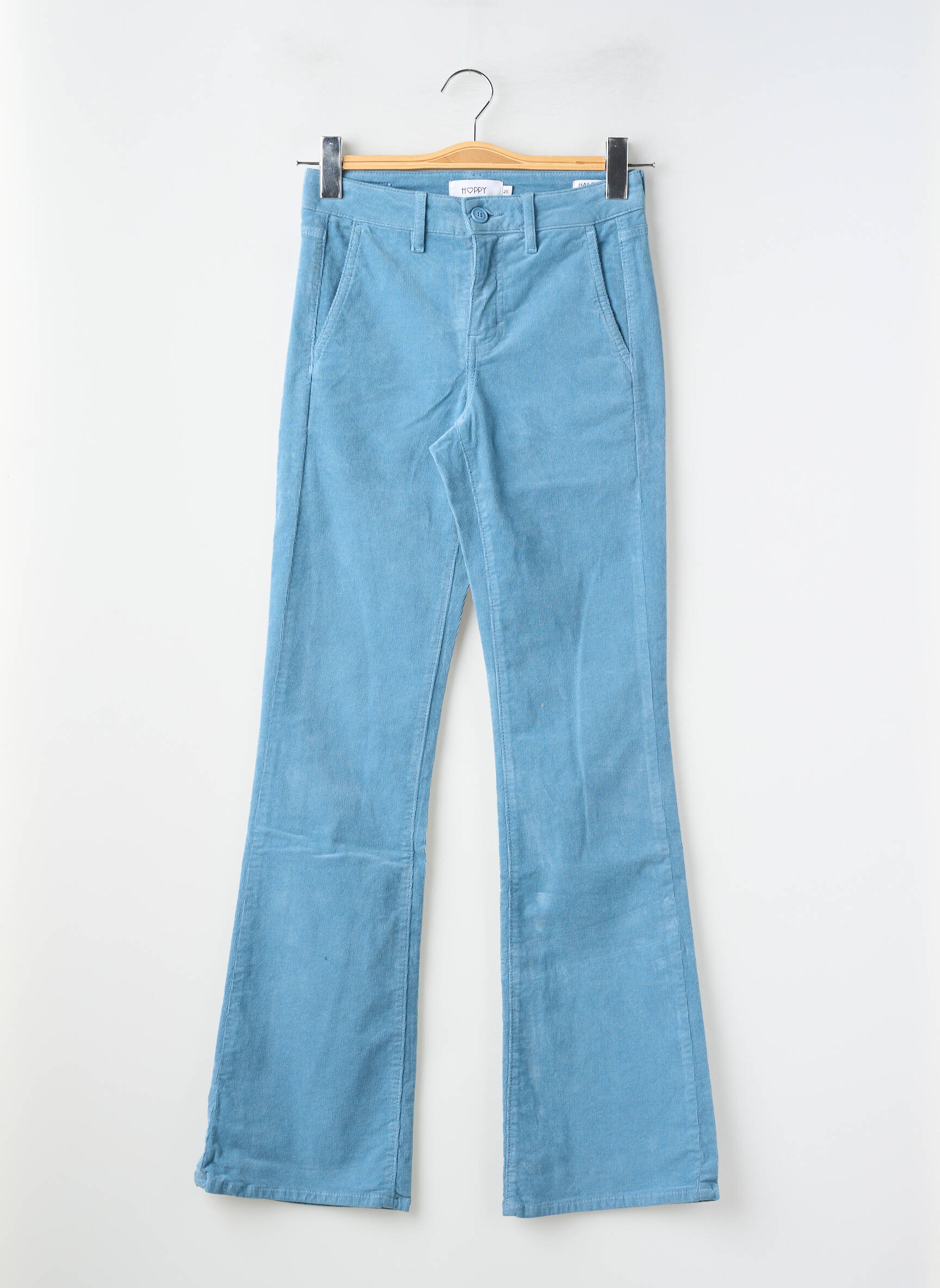 Pantalon evazat elasticitate talie înaltă albastru HAPPY femeie