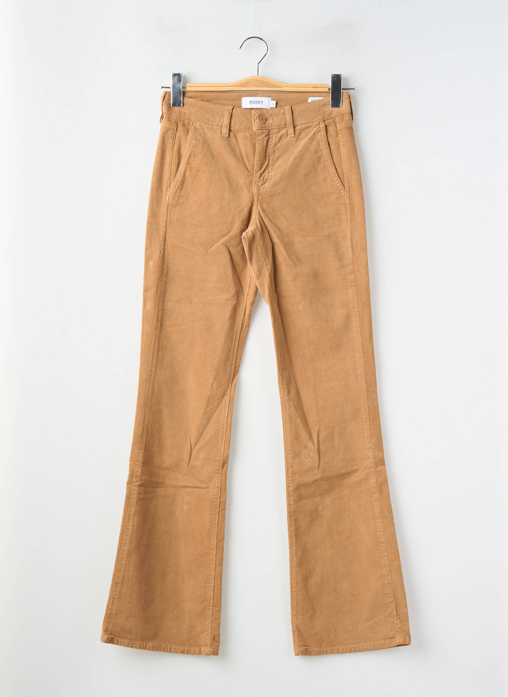 Pantalon evazat elasticitate talie înaltă bej HAPPY femeie