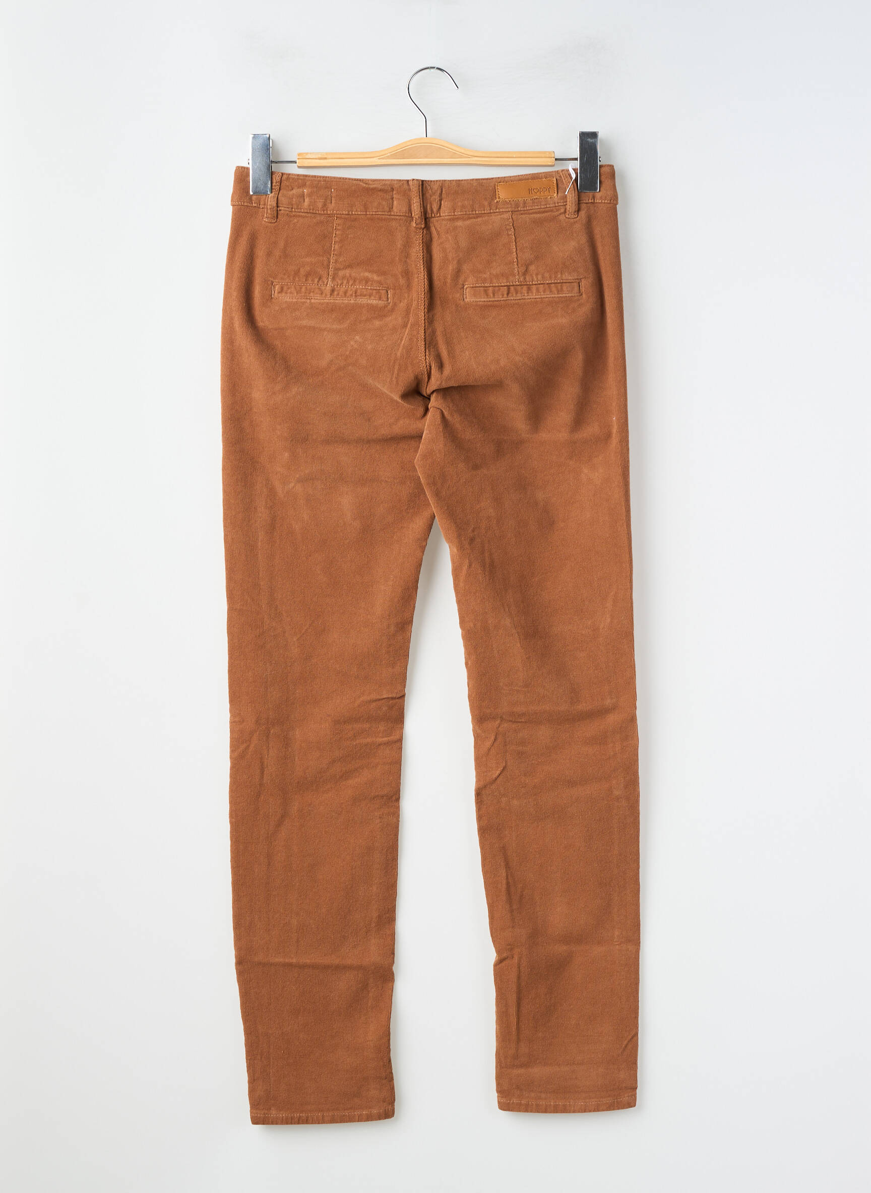 Pantalon chino închidere cu fermoar sub clapetă cu nasturi mărime normală maro HAPPY femeie