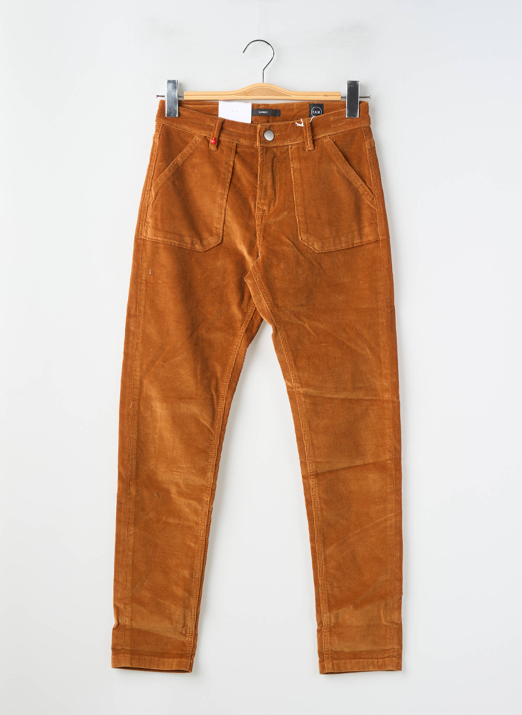 Pantalon slim elasticitate mărime normală galben F.A.M. femeie