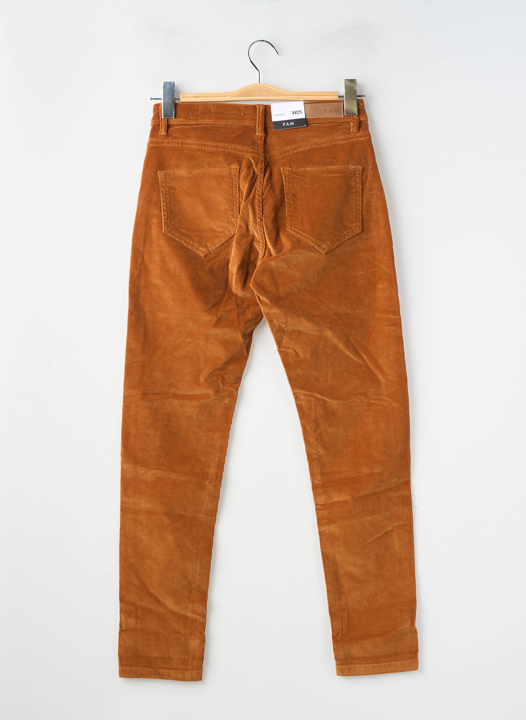 Pantalon slim elasticitate mărime normală galben F.A.M. femeie