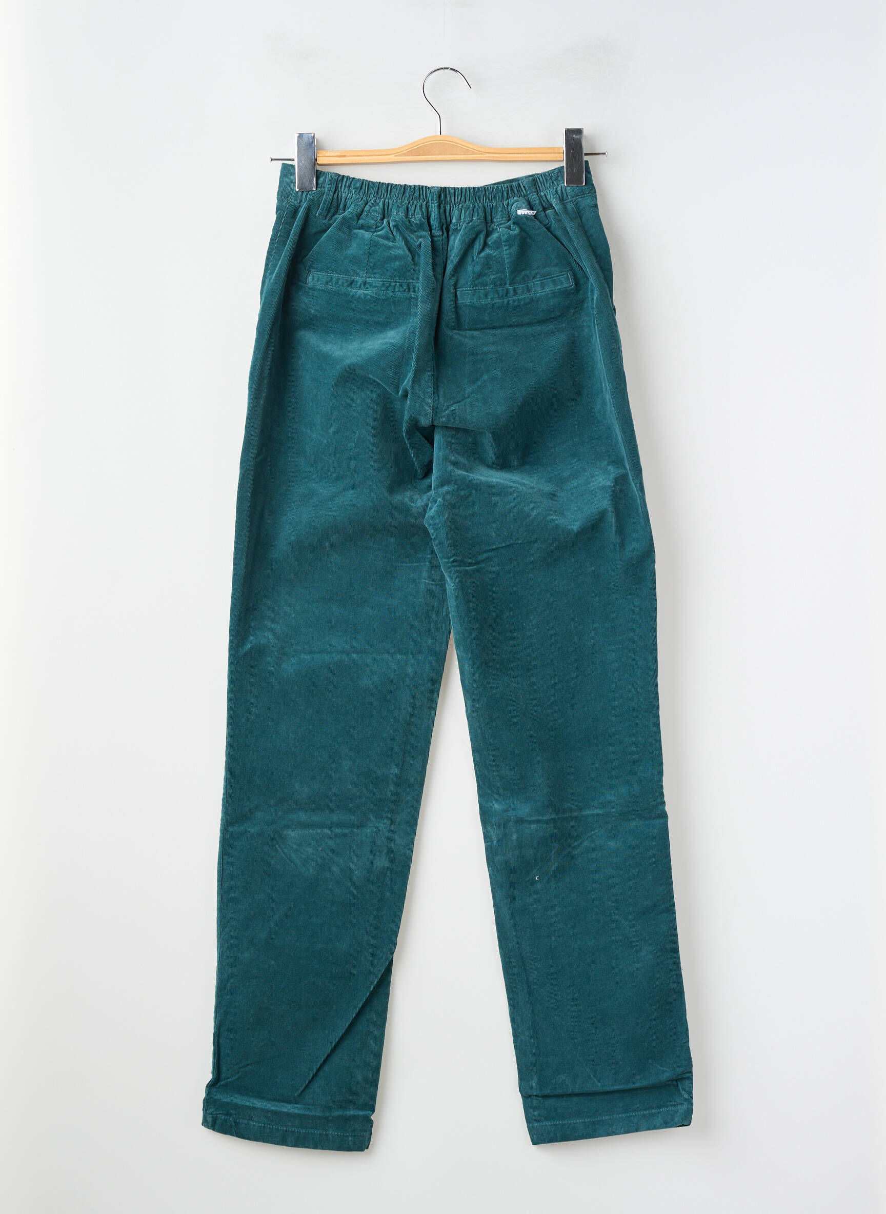 Pantalon chino închidere cu fermoar sub clapetă cu nasturi talie înaltă verde HAPPY femeie
