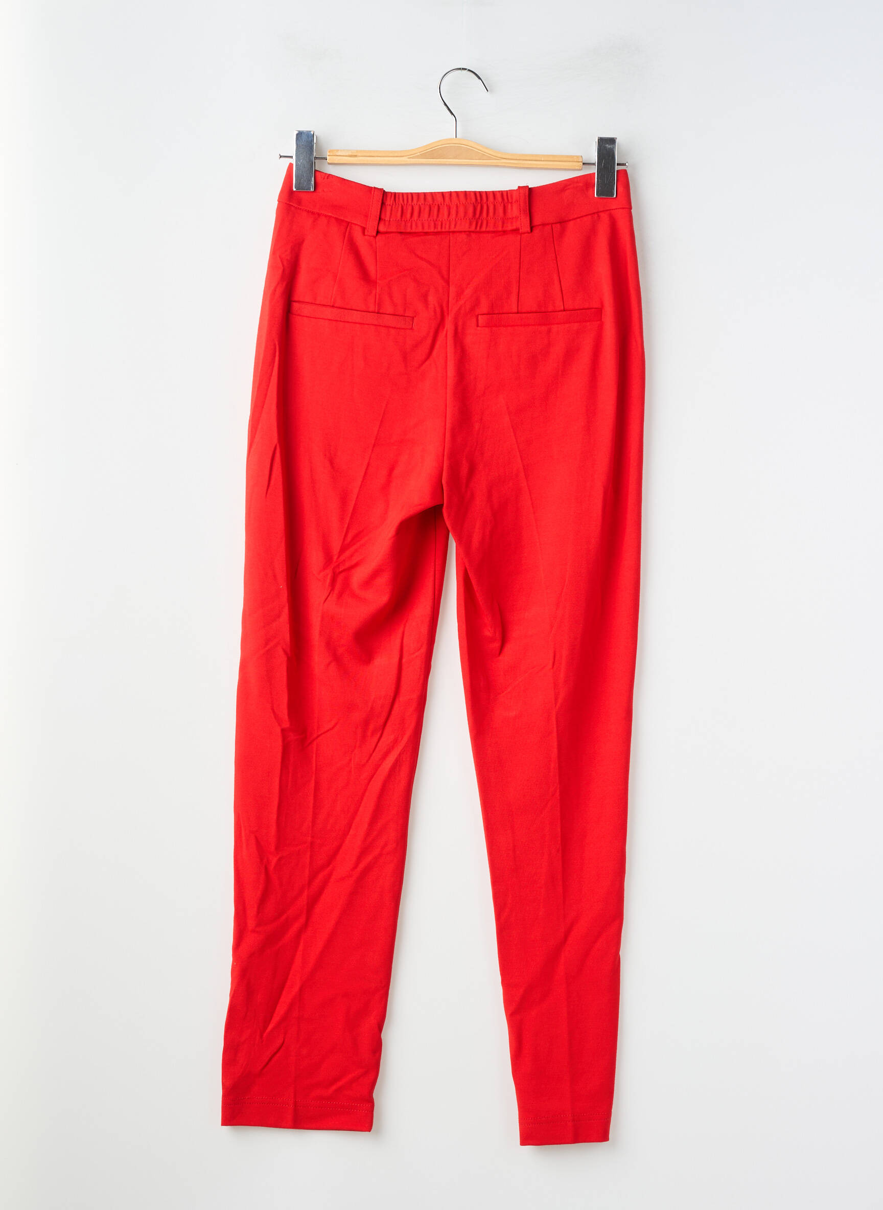 Pantalon chino închidere cu fermoar sub clapetă cu cârlig roșu OUI femeie