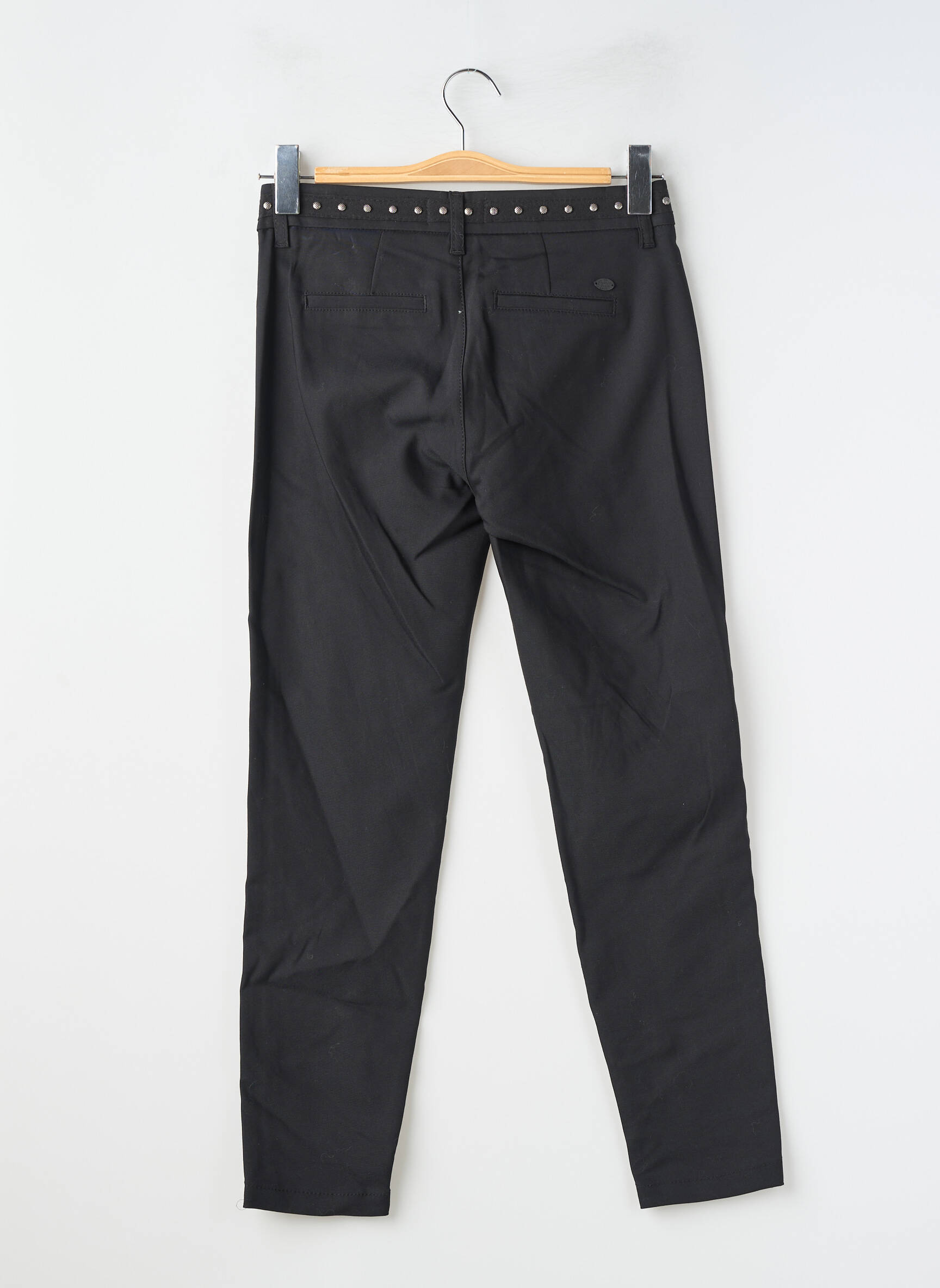 Pantalon chino țesătură poplin mărime normală negru FREEMAN T.PORTER femeie