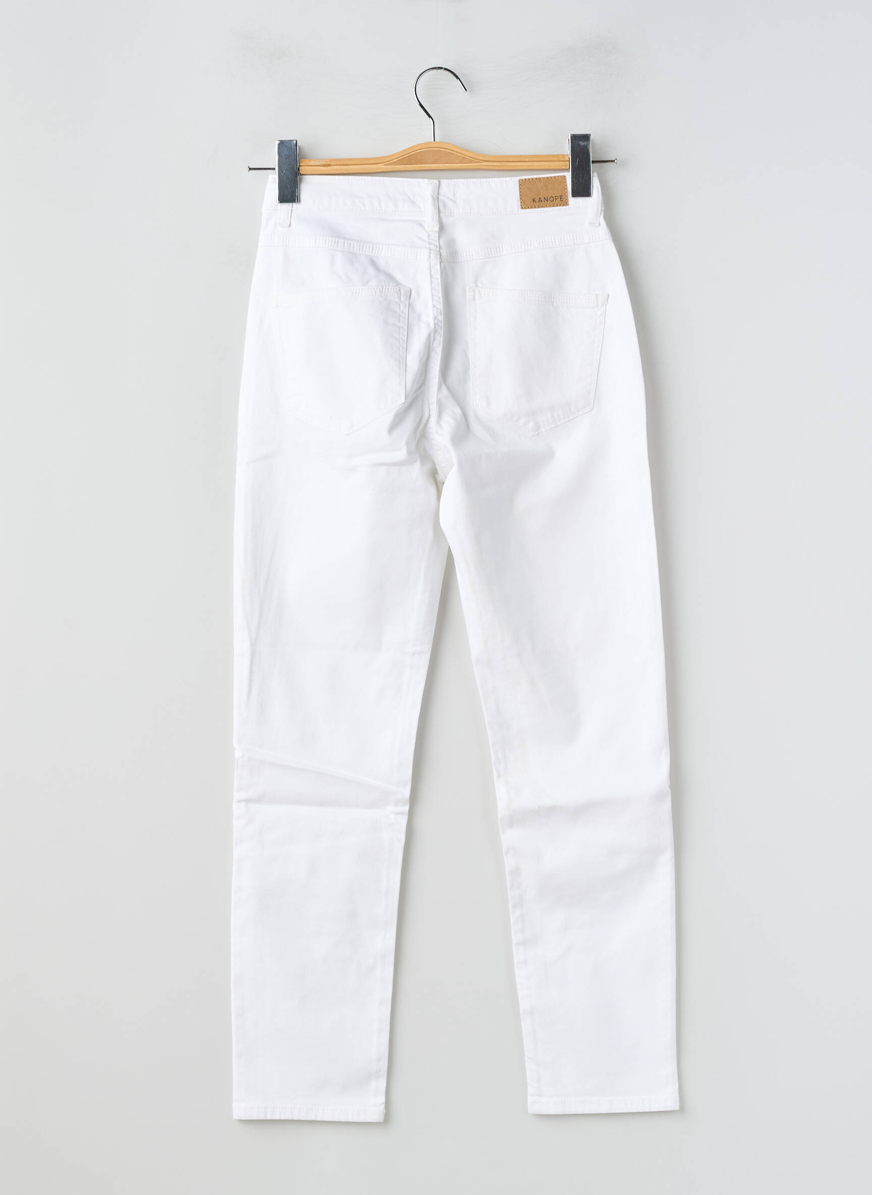 Pantalon slim talie înaltă talie înaltă alb KANOPE femeie