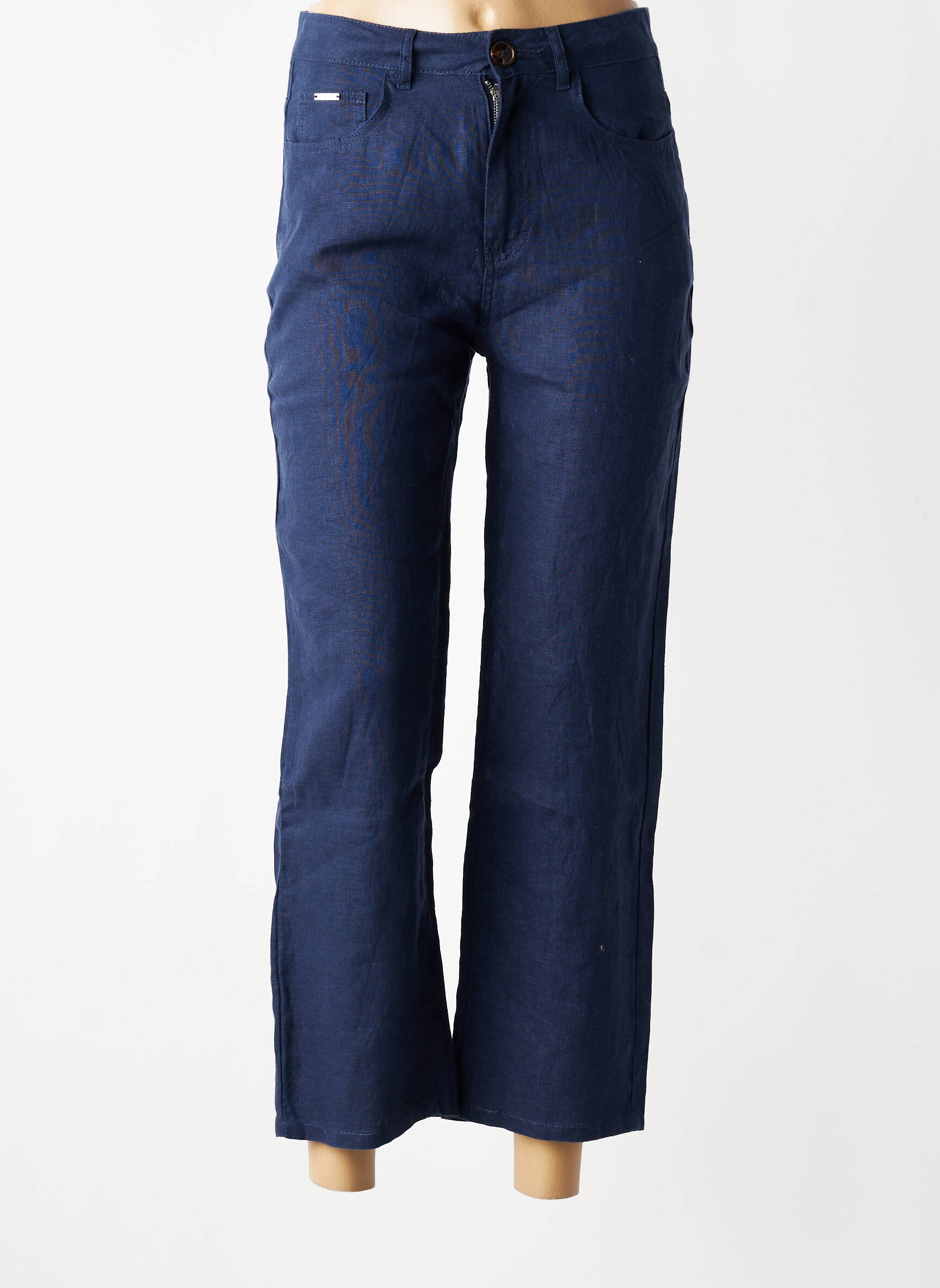 Pantalon 7/8 talie înaltă talie înaltă albastru VAN-DOS femeie