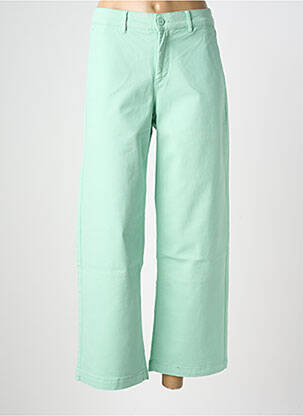 Pantalon larg închidere cu fermoar sub clapetă cu nasturi mărime normală verde HAPPY femeie