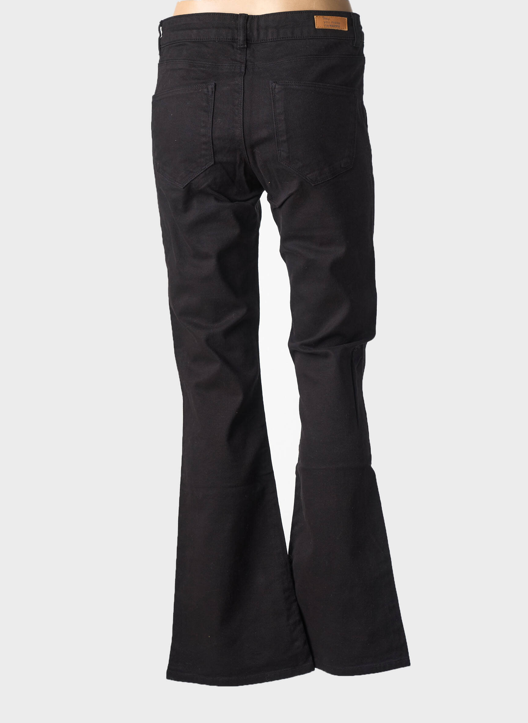 Pantalon evazat elasticitate mărime normală negru HAPPY femeie