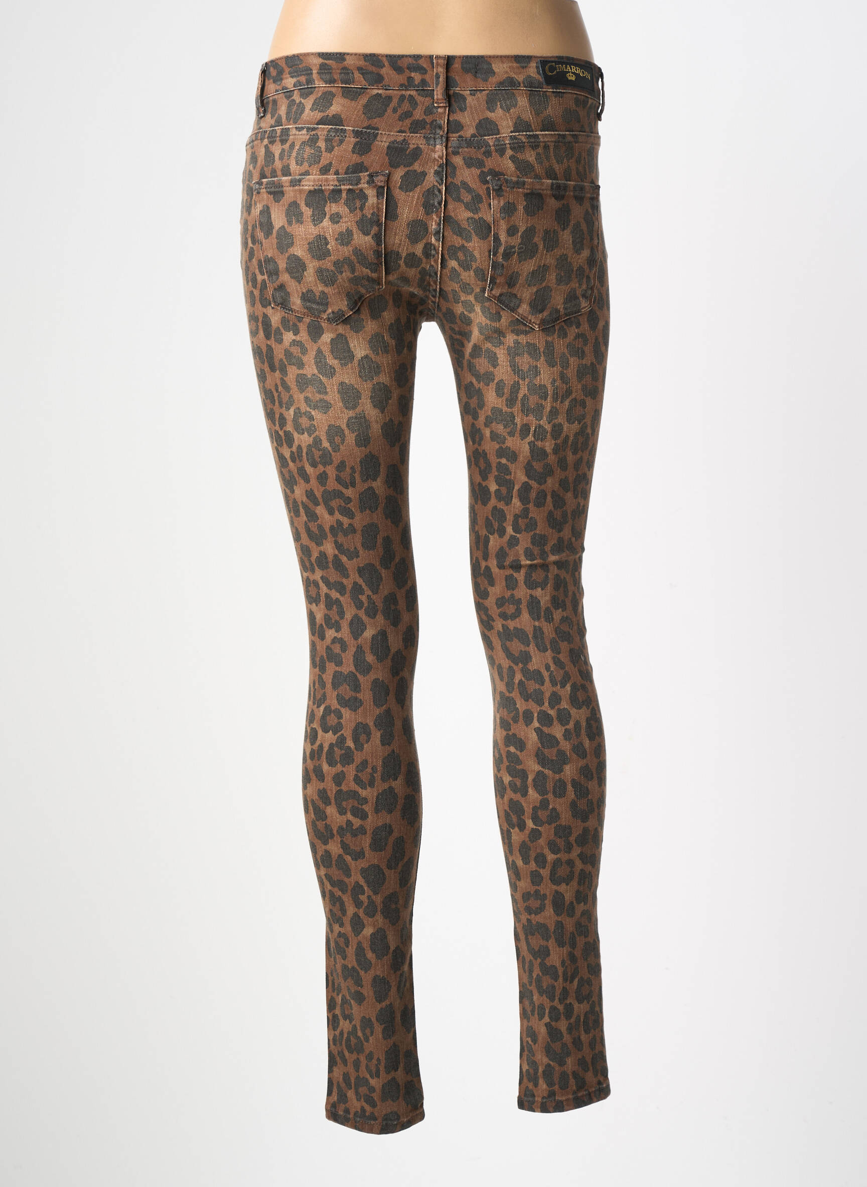 Blugi skinny elasticitate talie joasă maro CIMARRON femeie