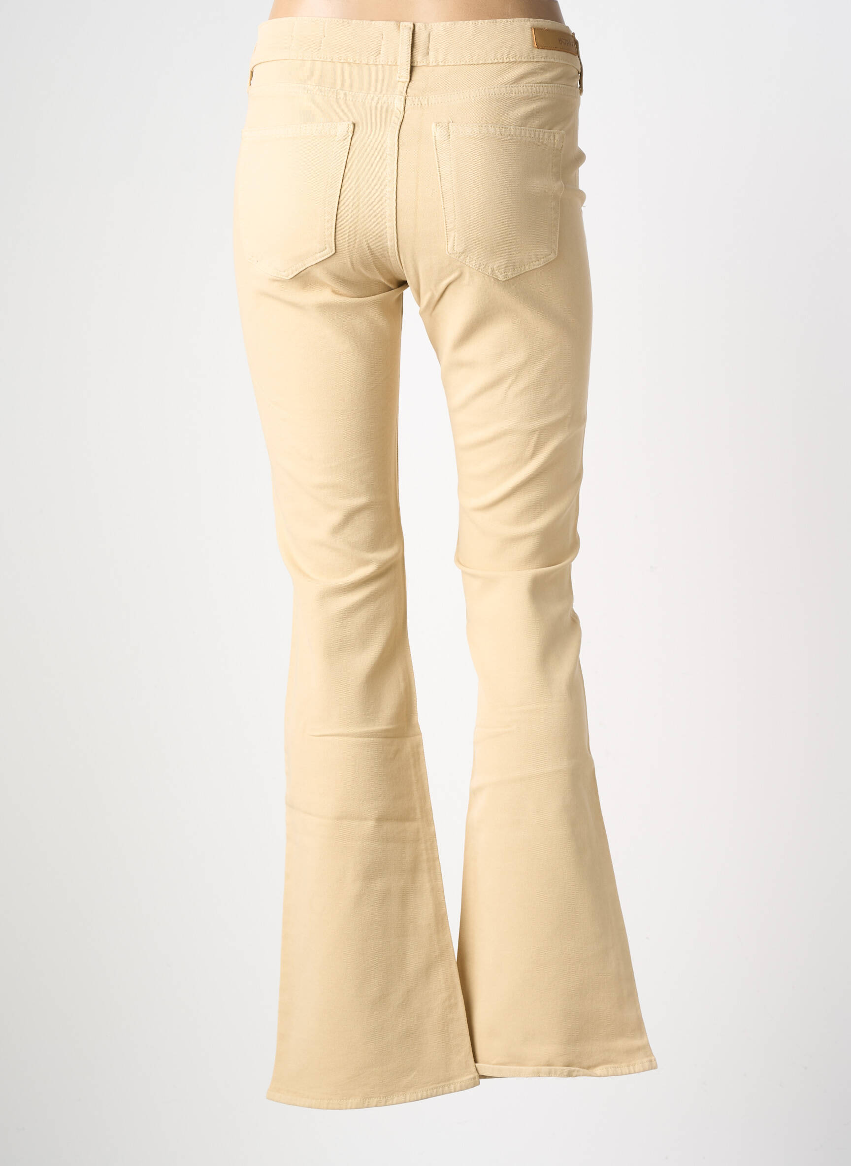 Pantalon evazat elasticitate mărime normală bej HAPPY femeie