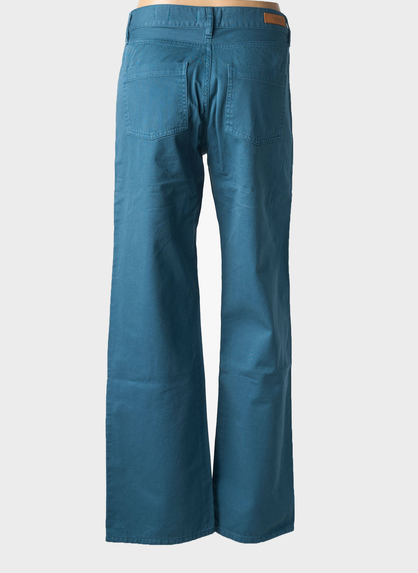 Pantalon drept țesătură poplin mărime normală albastru HAPPY femeie
