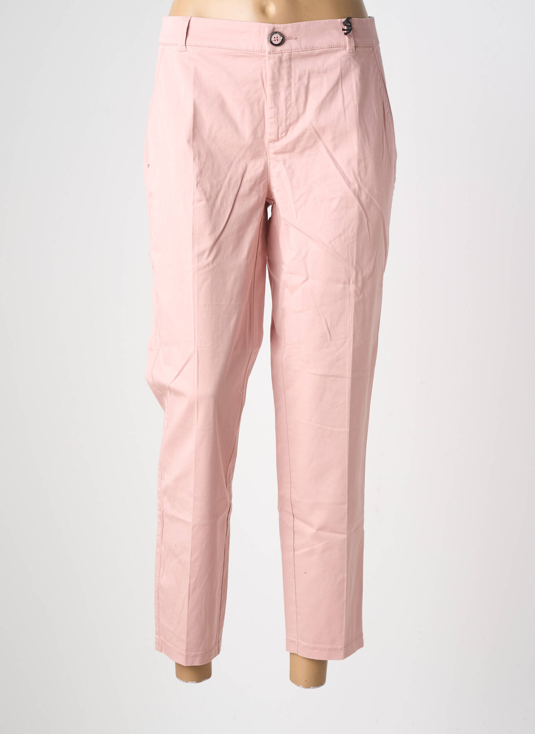 Pantalon chino țesătură poplin mărime normală roz STREET ONE femeie