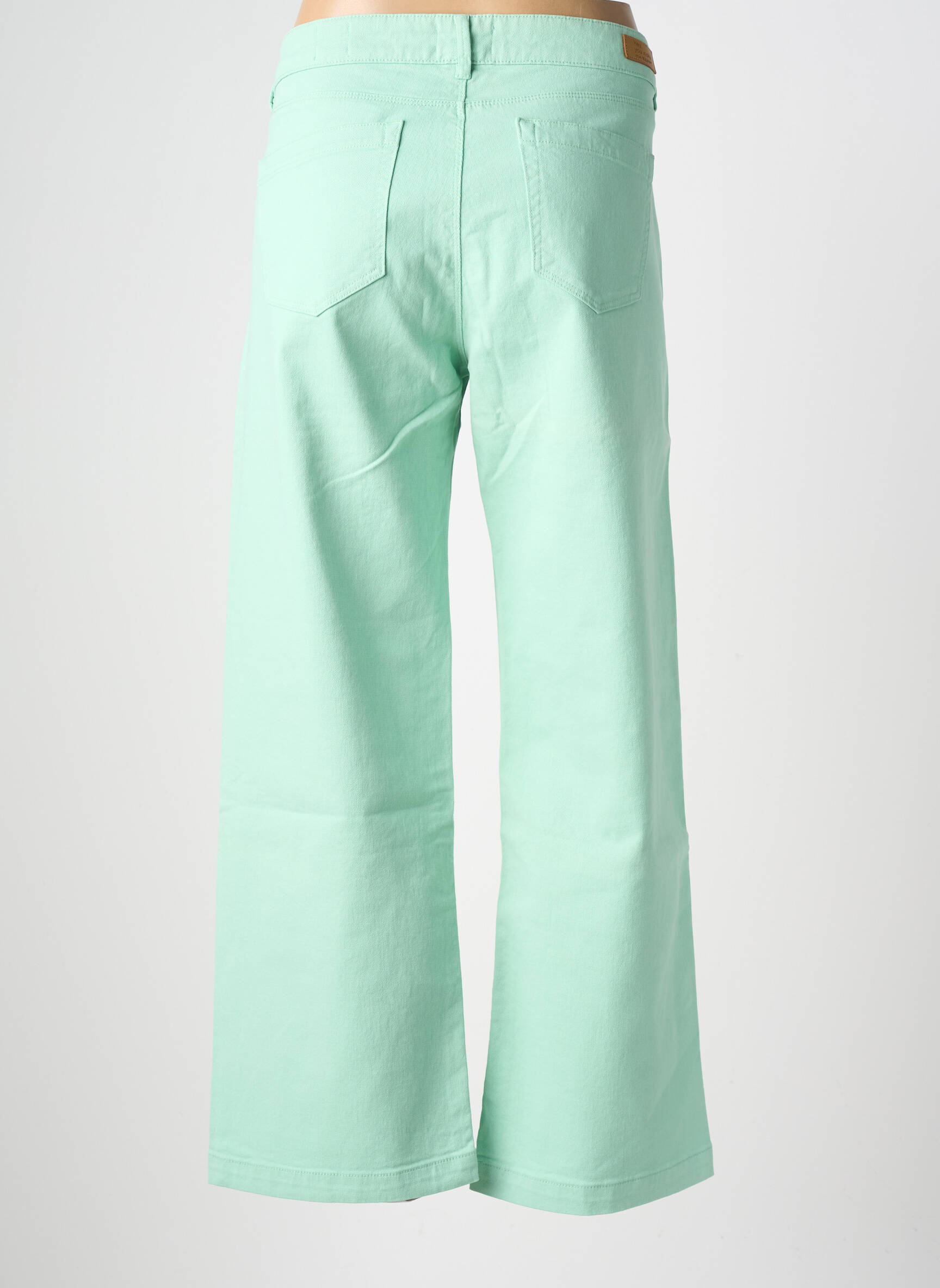 Pantalon larg închidere cu fermoar sub clapetă cu nasturi mărime normală verde HAPPY femeie