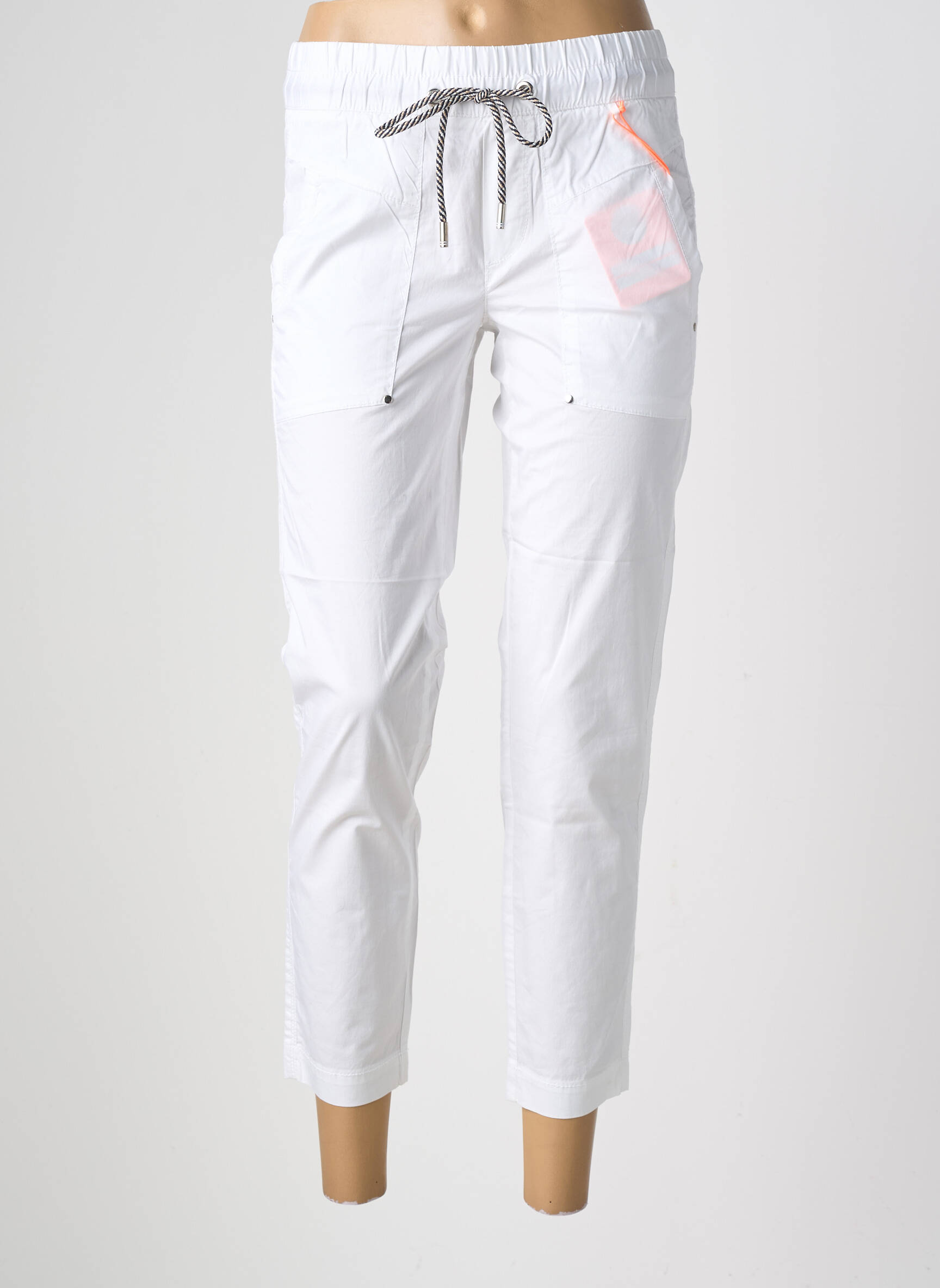 Pantalon 7/8 elasticitate mărime normală alb STREET ONE femeie