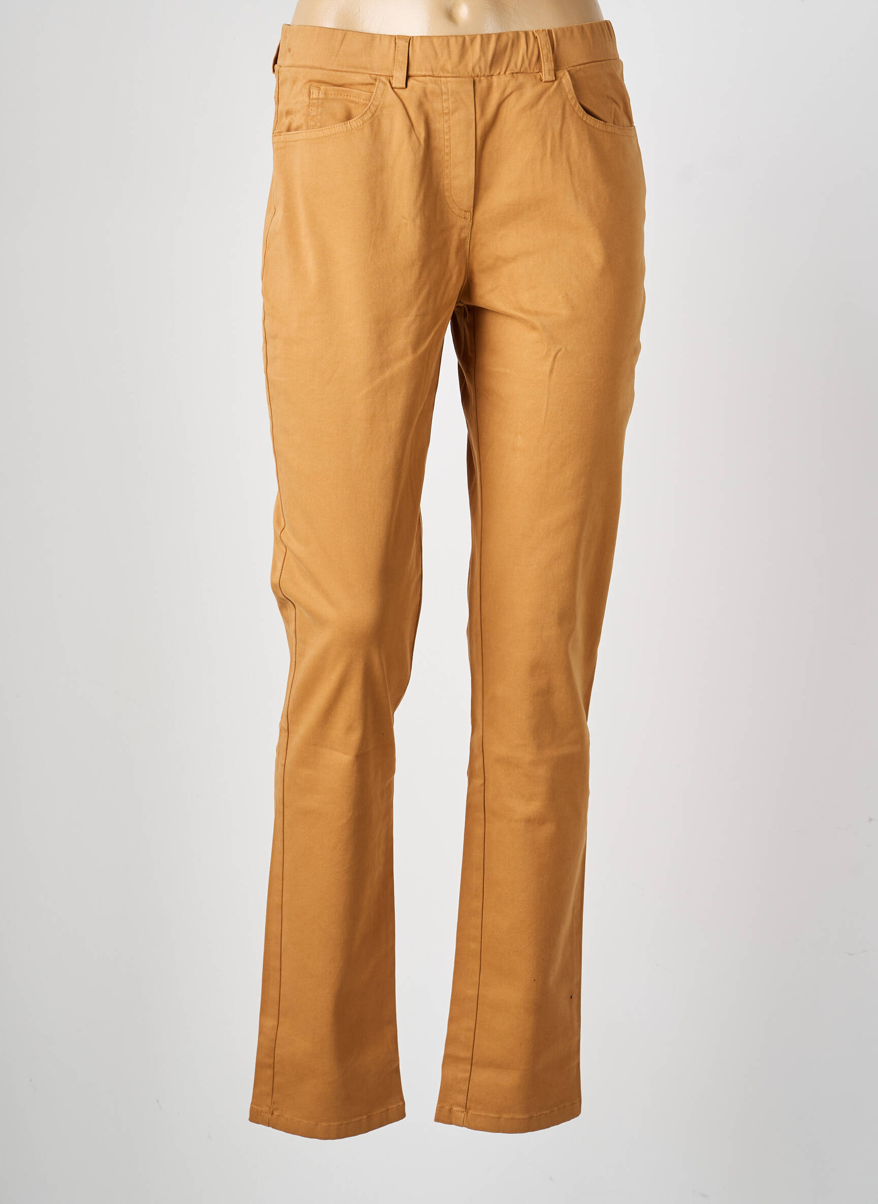 Pantalon slim talie elastică mărime normală bej QUATTRO femeie