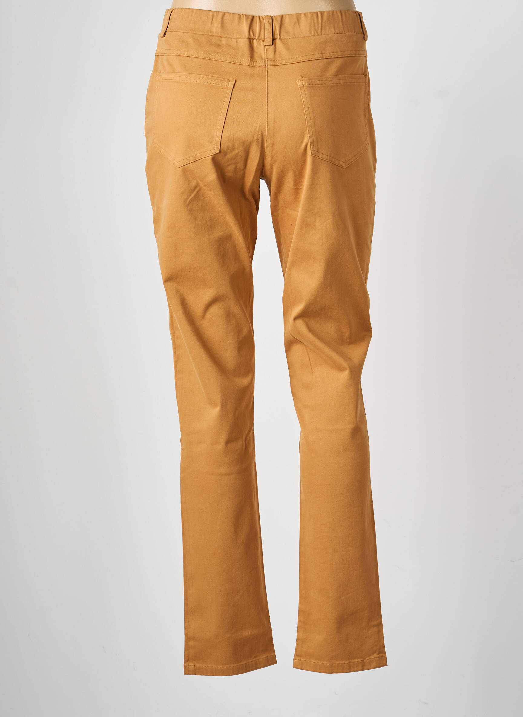 Pantalon slim talie elastică mărime normală bej QUATTRO femeie