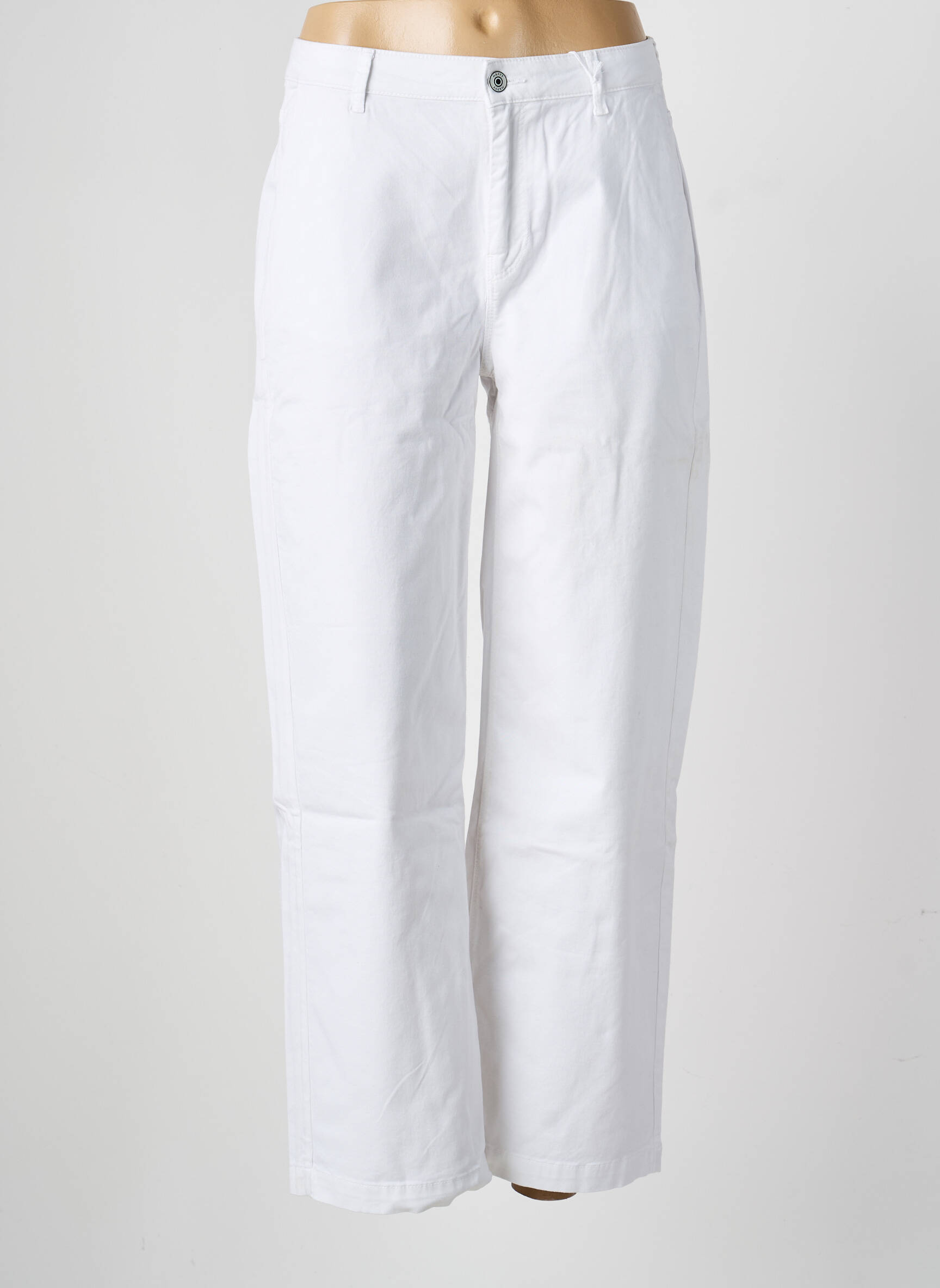 Pantalon drept elasticitate mărime normală alb HAPPY femeie