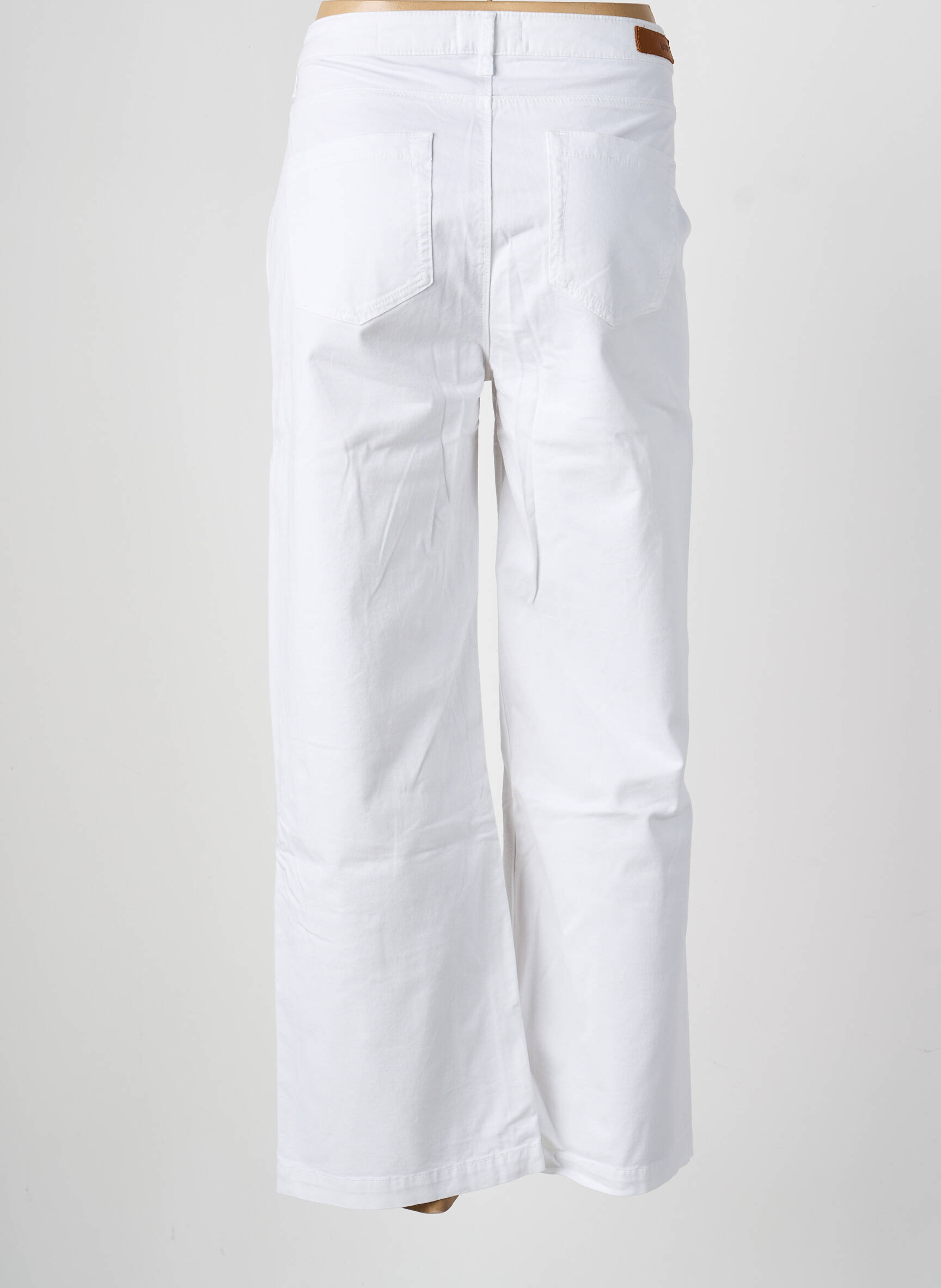 Pantalon drept elasticitate mărime normală alb HAPPY femeie