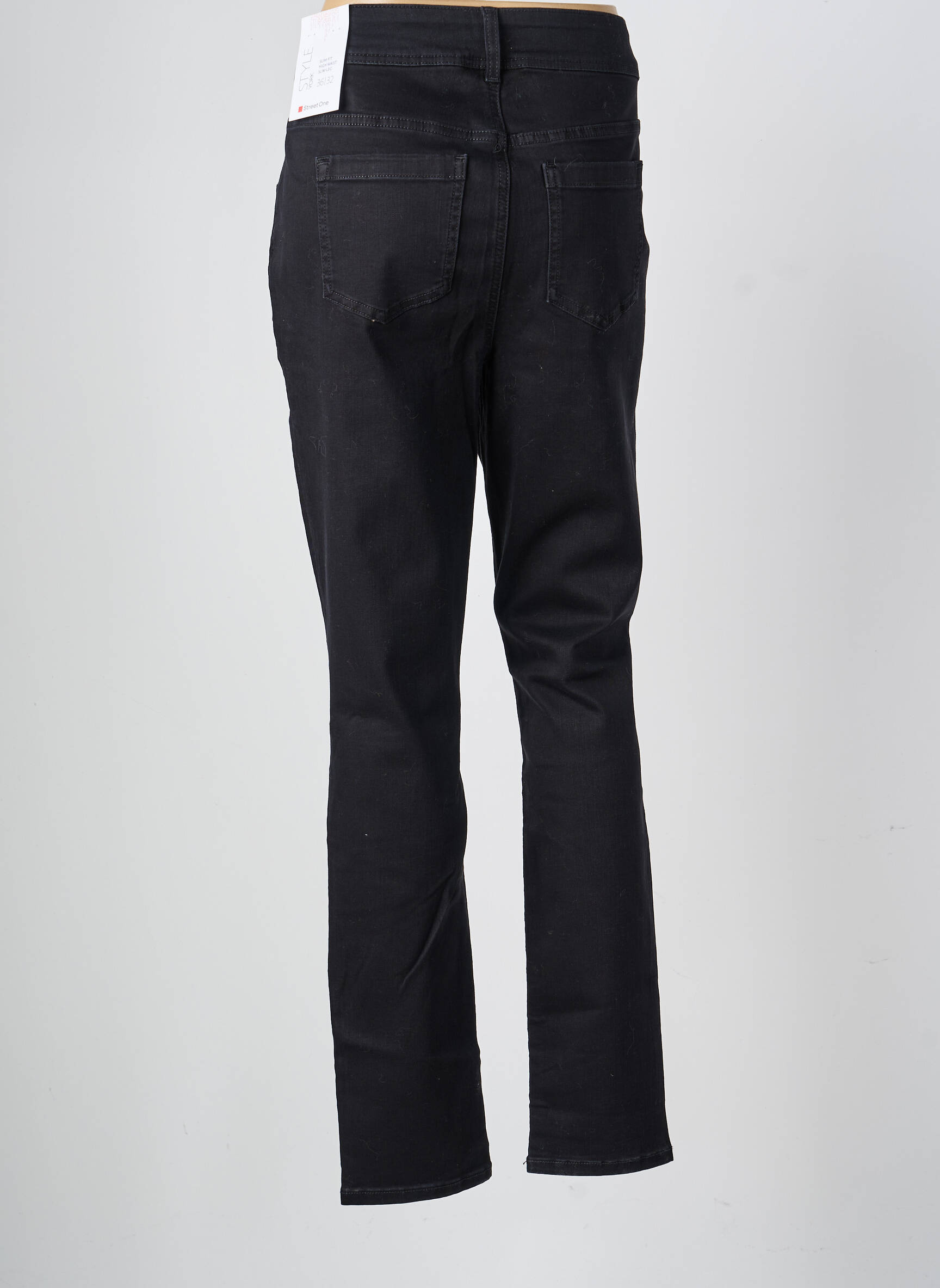 Pantalon slim țesătură poplin mărime normală negru STREET ONE femeie