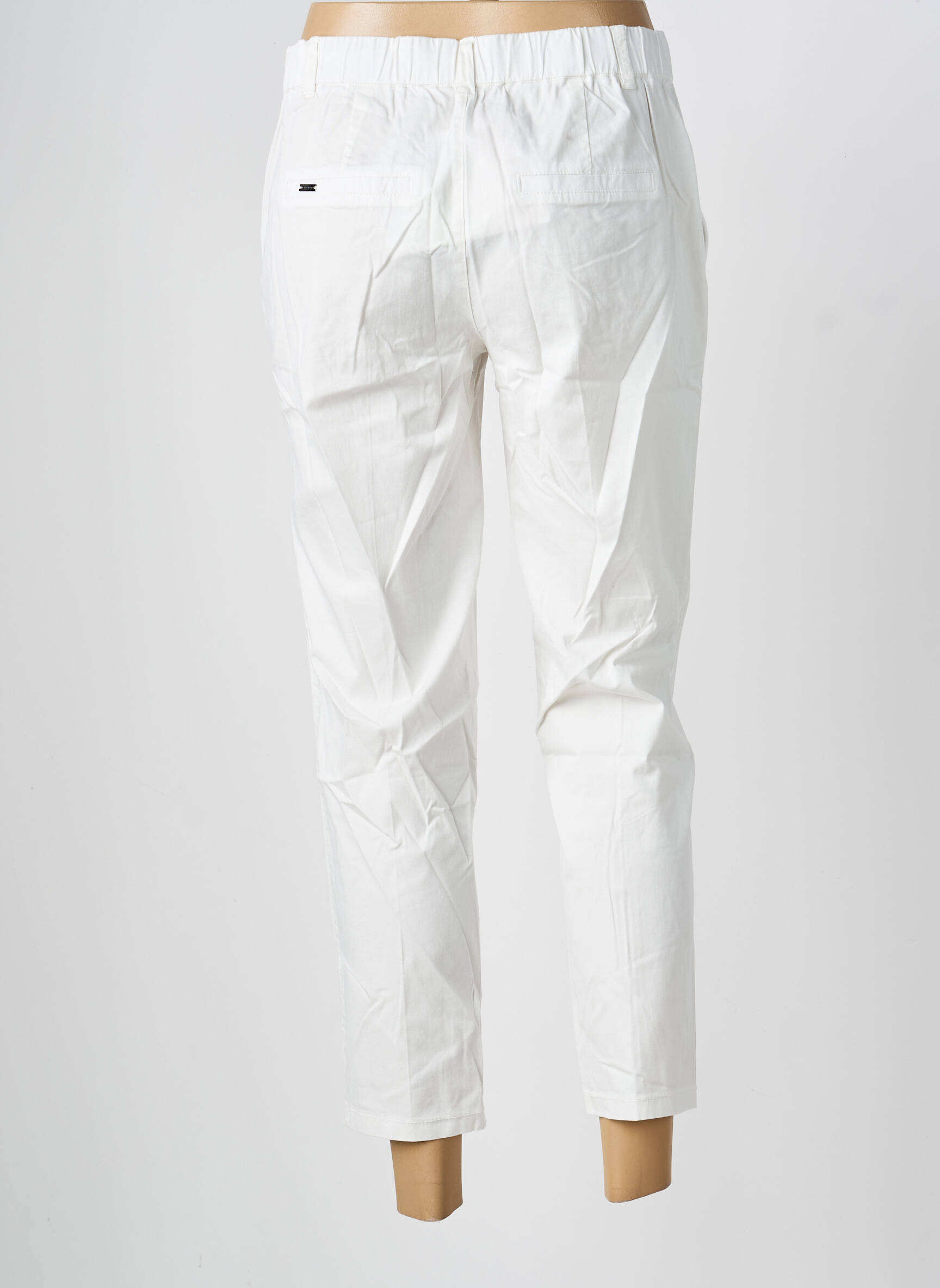 Pantalon chino țesătură poplin mărime normală alb STREET ONE femeie