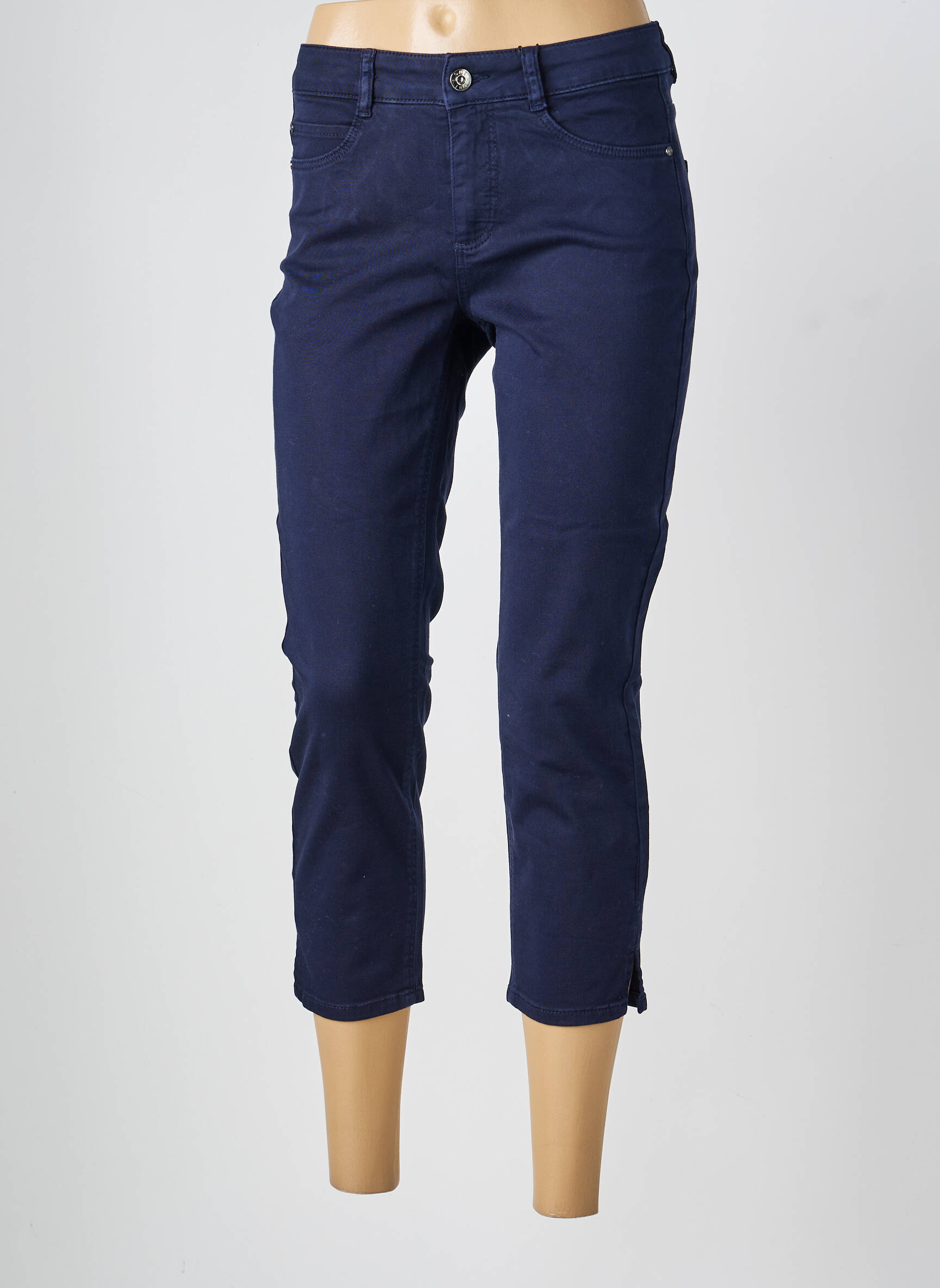 Pantalon trei sferturi elasticitate mărime normală albastru OUI femeie