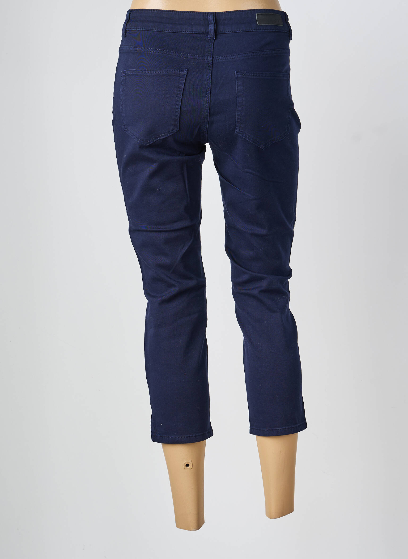 Pantalon trei sferturi elasticitate mărime normală albastru OUI femeie