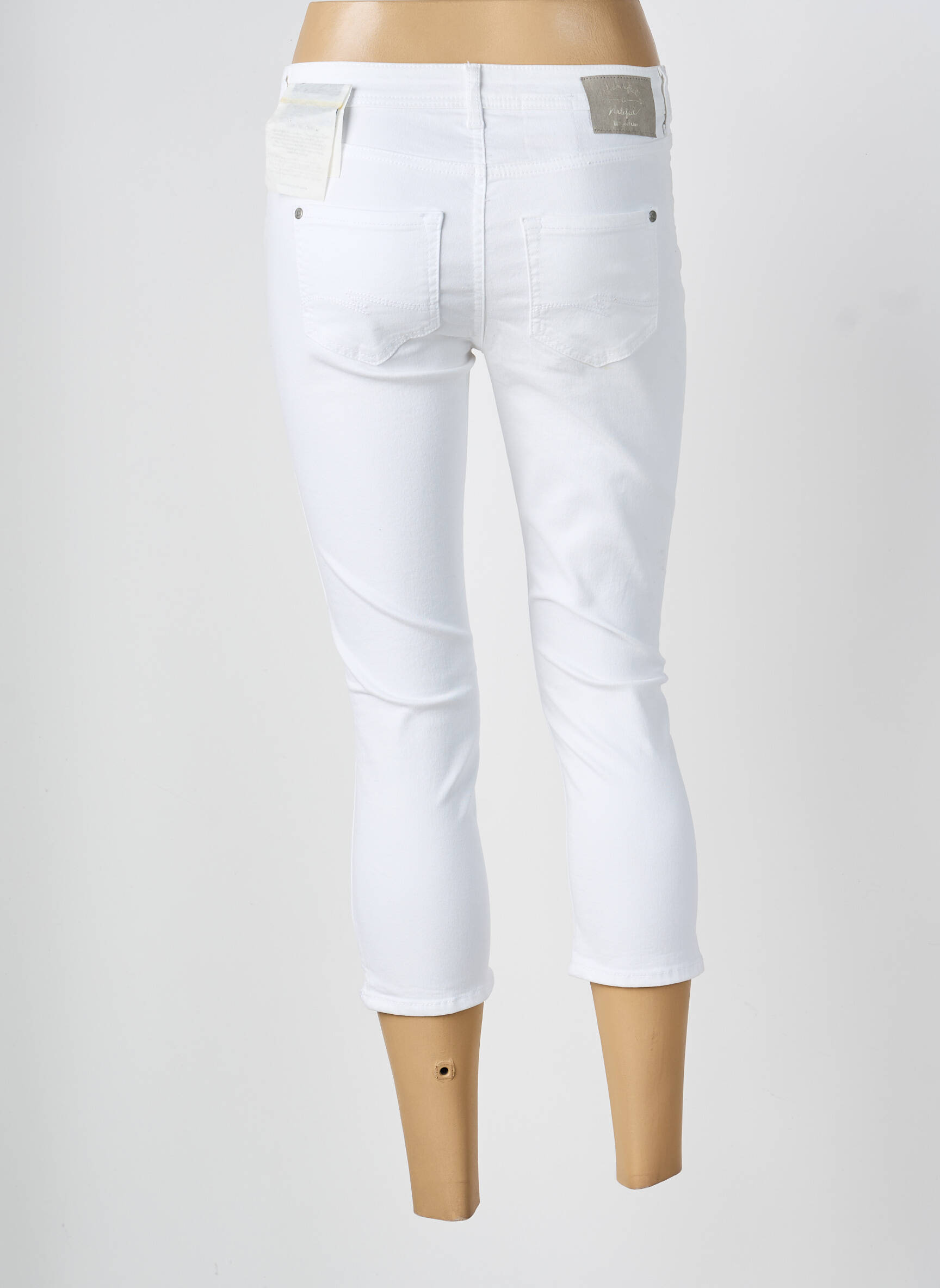 Pantalon 7/8 elasticitate talie joasă alb STREET ONE femeie