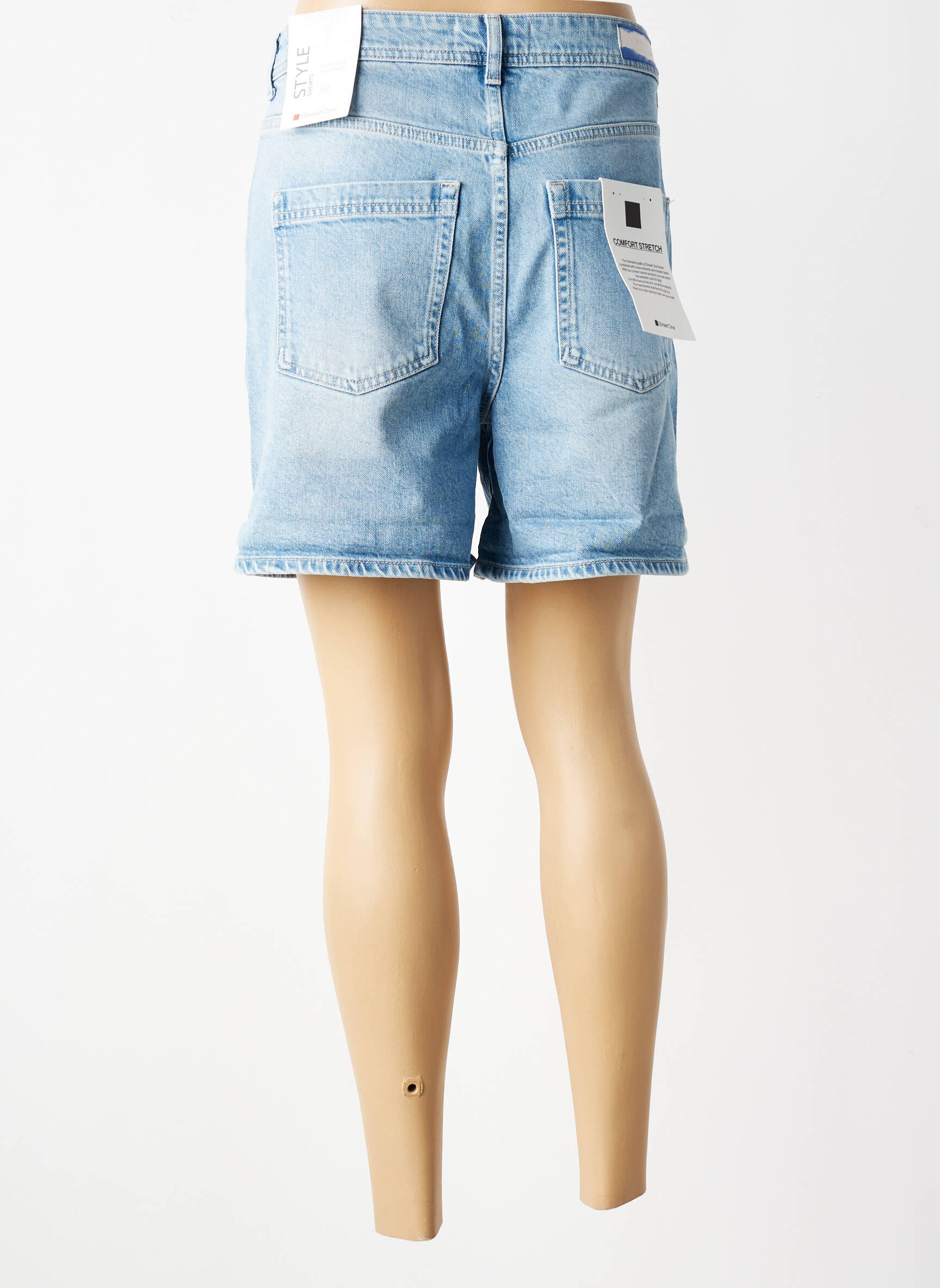 Șort țesătură denim talie înaltă albastru STREET ONE femeie