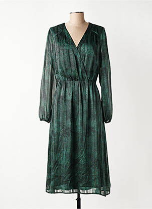 Rochie midi imprimeu fantezie mâneci lungi verde LPB LES PETITES BOMBES  femeie