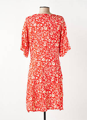 Rochie midi imprimeu floral mâneci scurte portocalie FREEMAN T.PORTER femeie