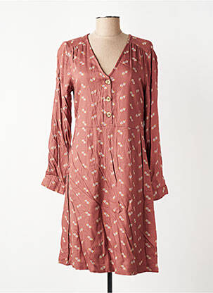 Rochie midi imprimeu floral mâneci lungi roz INDI & COLD femeie