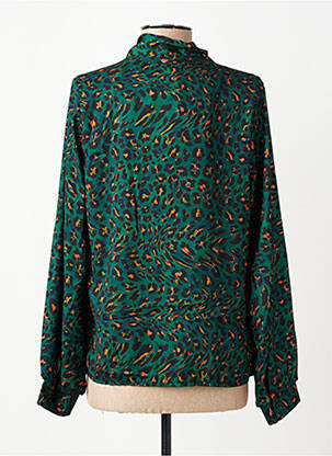 Bluză țesătură poplin mâneci lungi verde AMELIE & AMELIE femeie