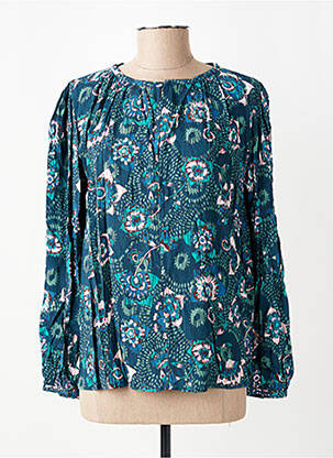 Bluză imprimeu floral mâneci lungi verde SUNCOO femeie