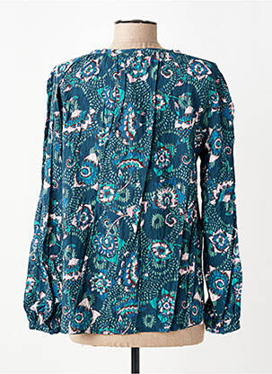 Bluză imprimeu floral mâneci lungi verde SUNCOO femeie