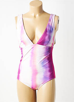 Costum de baie dintr-o singură piesă efect material satinat violet SUNCOO femeie