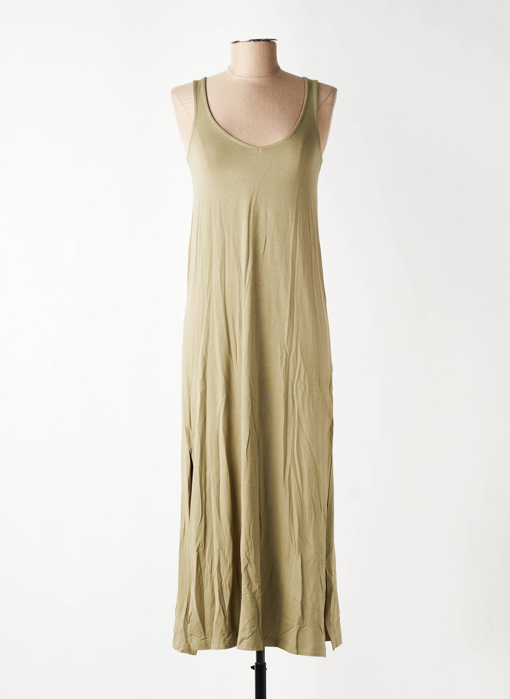 Rochie midi fără mâneci fără mâneci verde YERSE femeie