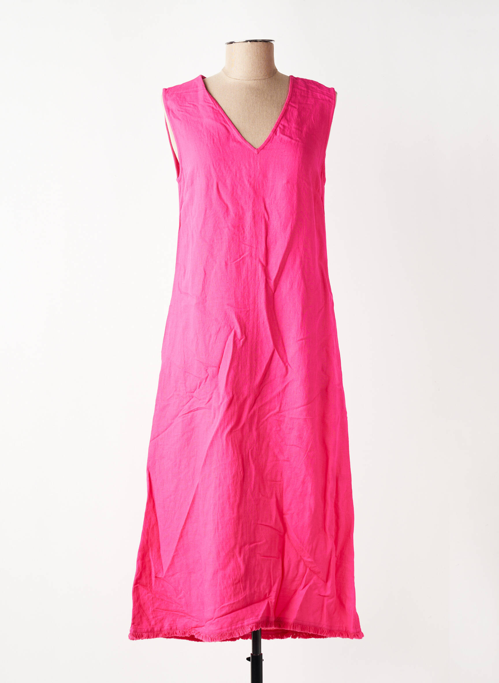 Rochie midi fără mâneci fără mâneci roz VAN-DOS femeie