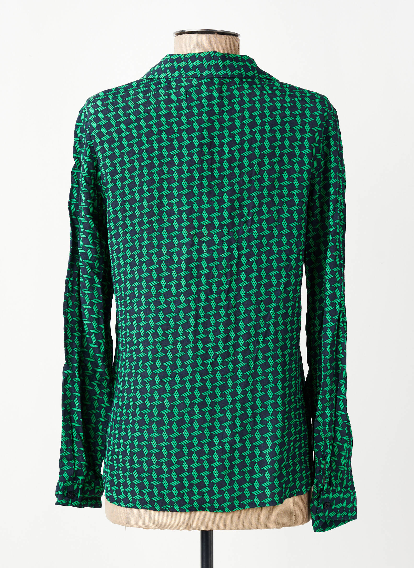 Cămașă croială cambrată mâneci lungi verde FREEMAN T.PORTER femeie