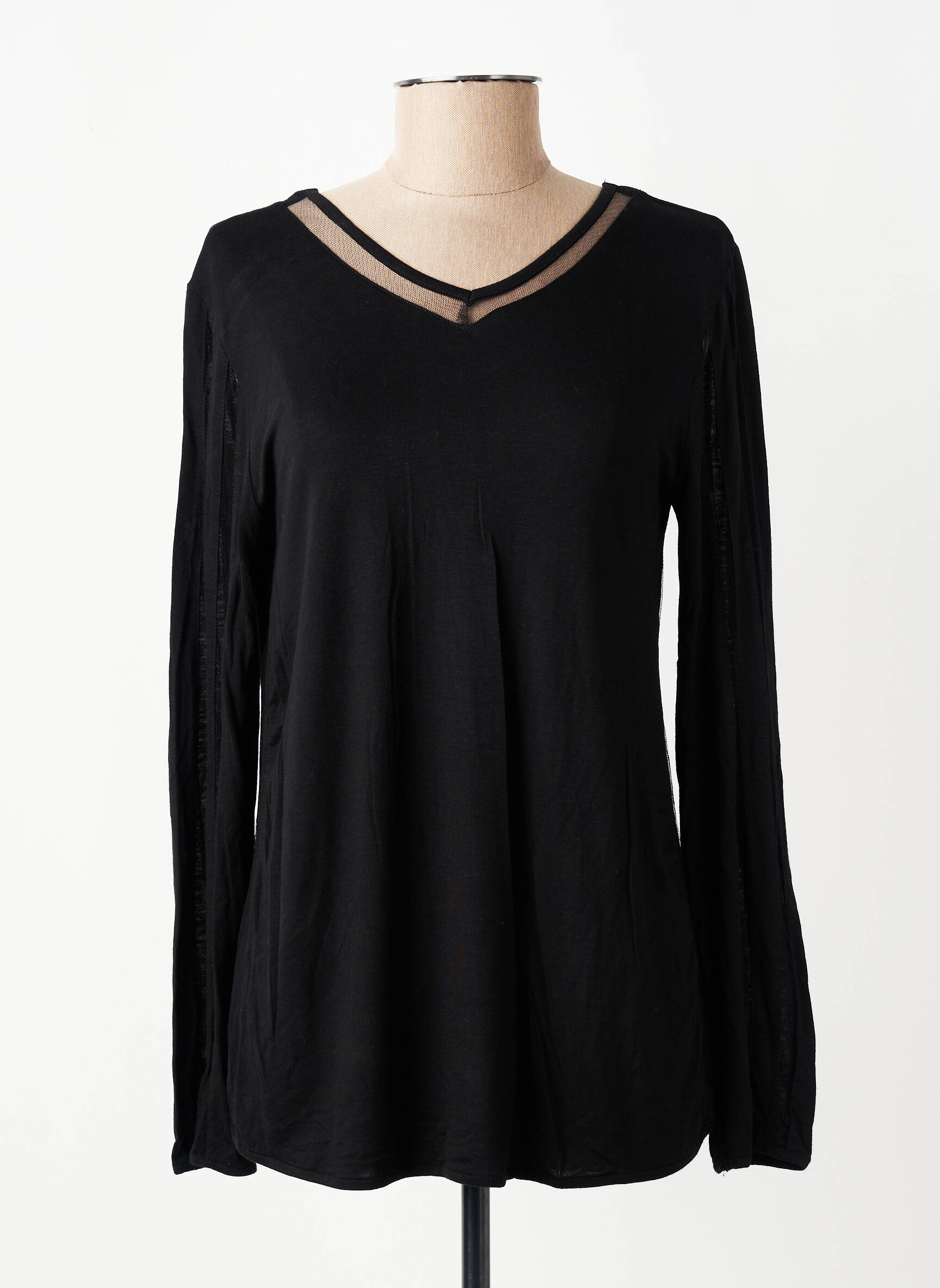 Tricou mâneci lungi mâneci lungi negru AKELA KEY femeie
