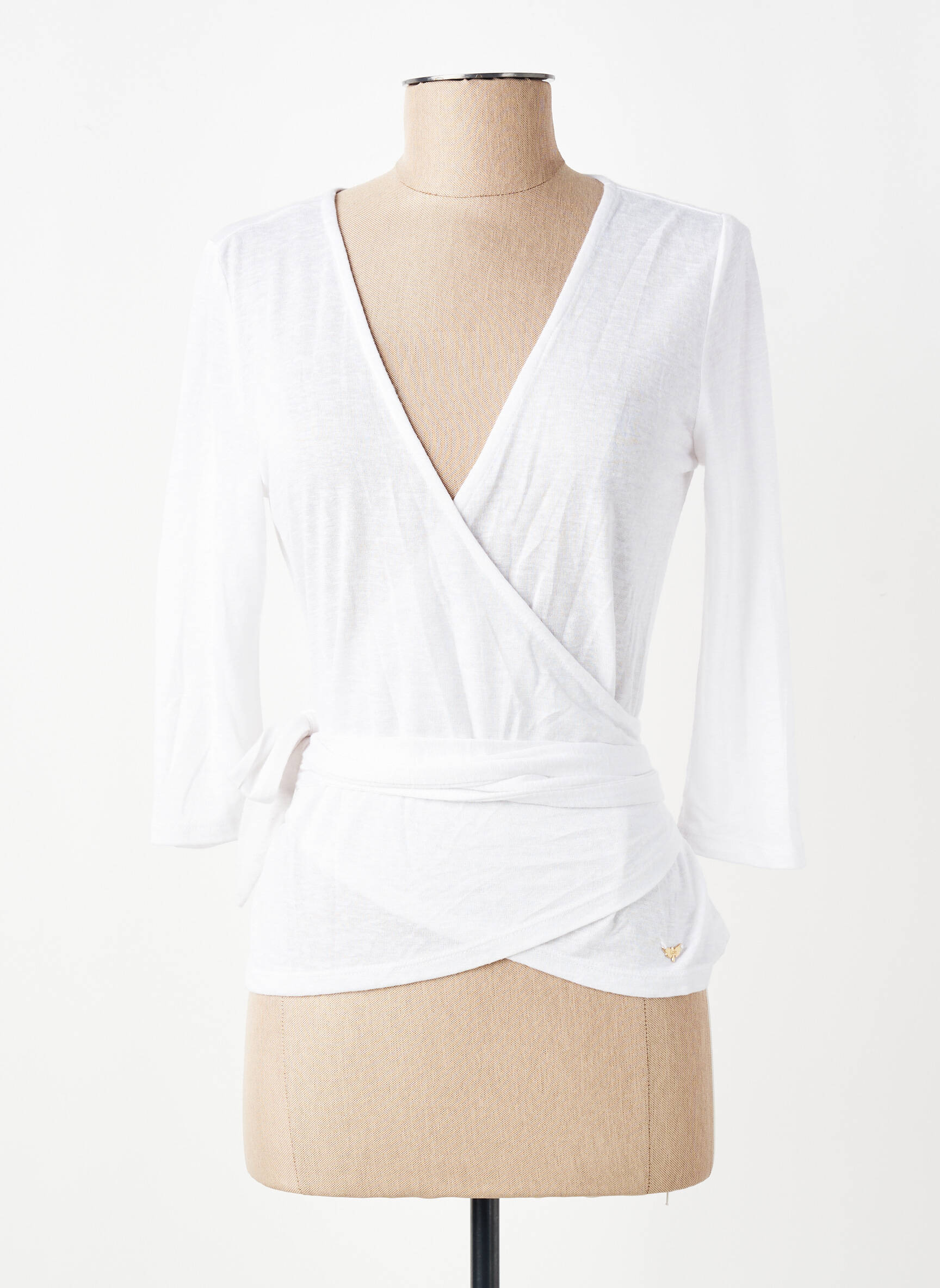 Cardigan petrecut mâneci 3/4 alb LPB LES PETITES BOMBES  femeie