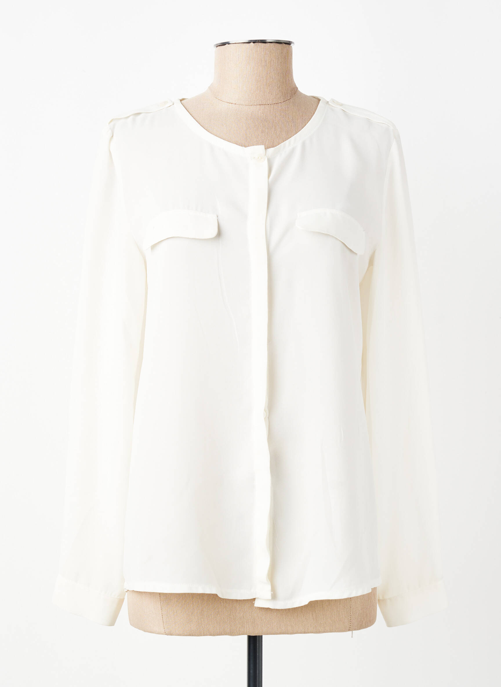 Cămașă țesătură crep mâneci lungi bej VIRGINIA HILL femeie