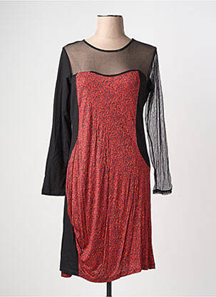 Rochie midi mâneci lungi mâneci lungi portocalie BAMBOO'S femeie