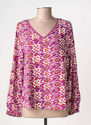 Bluză țesătură poplin mâneci lungi violet SARAH JOHN femeie