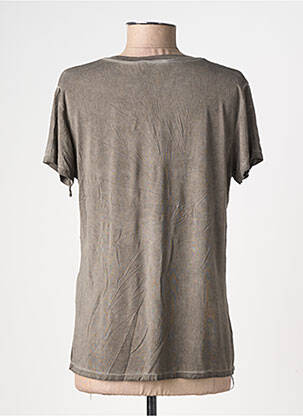 Tricou guler în v mâneci scurte maro BY COCO femeie