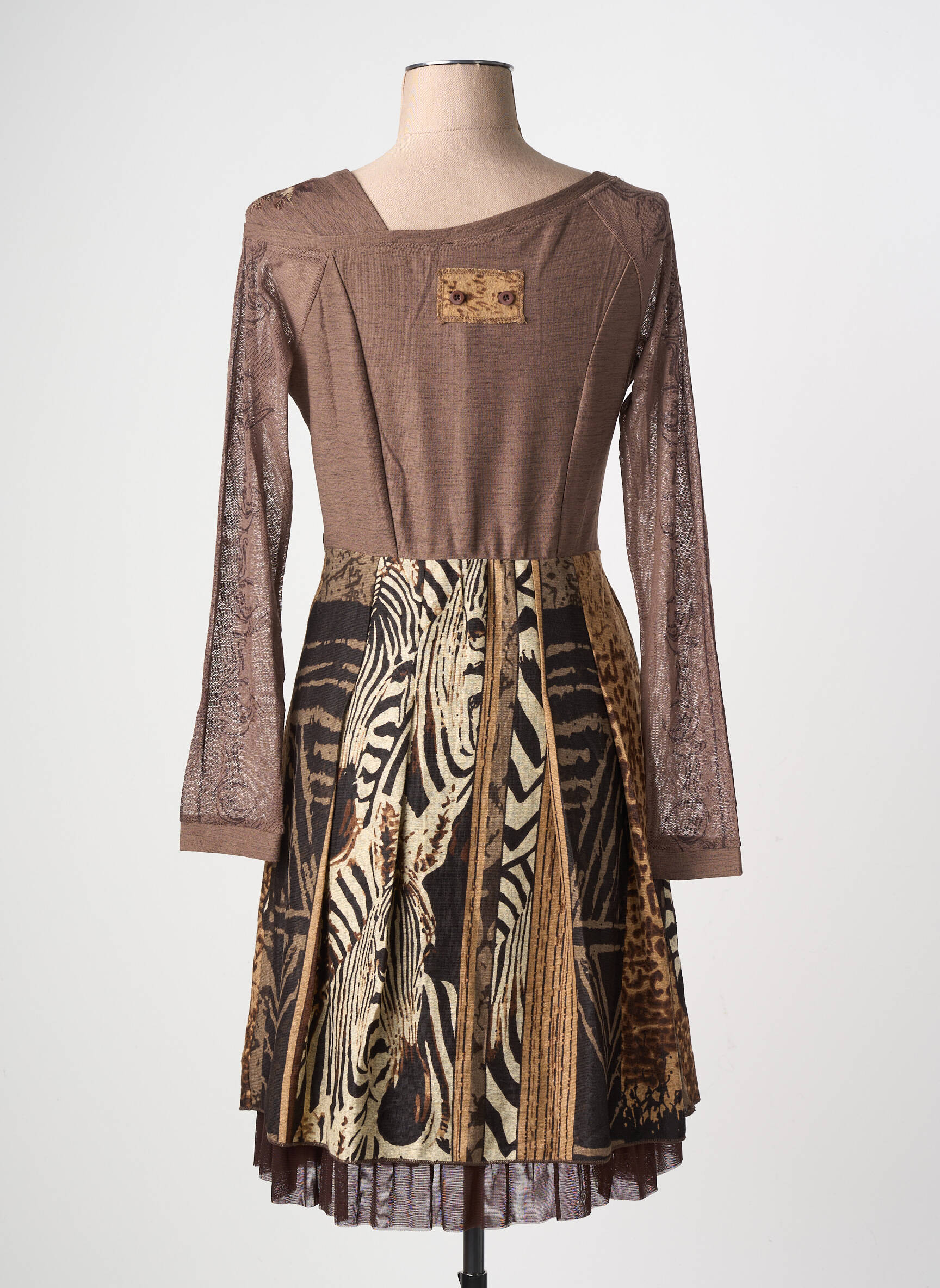 Rochie midi mâneci lungi mâneci lungi maro LULU.H femeie