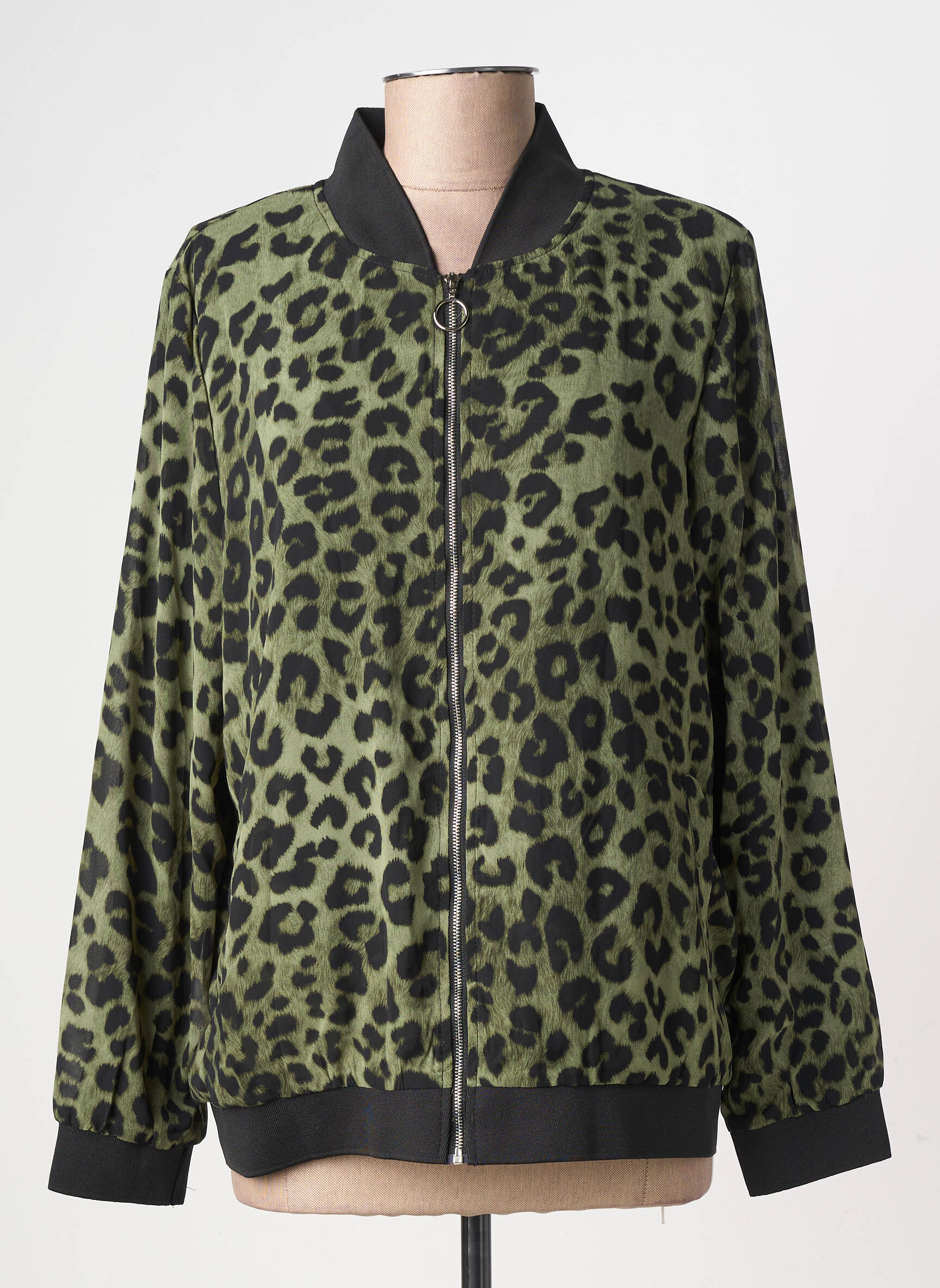 Geacă efect material satinat verde LILIE ROSE femeie