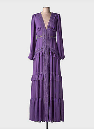 Rochie lungă mâneci lungi mâneci lungi violet F & P femeie