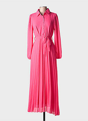 Rochie lungă mâneci lungi mâneci lungi roz LILIE ROSE femeie