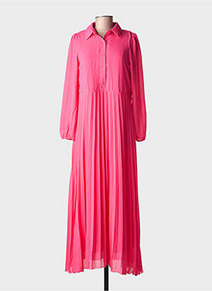 Rochie lungă mâneci lungi mâneci lungi roz LILIE ROSE femeie